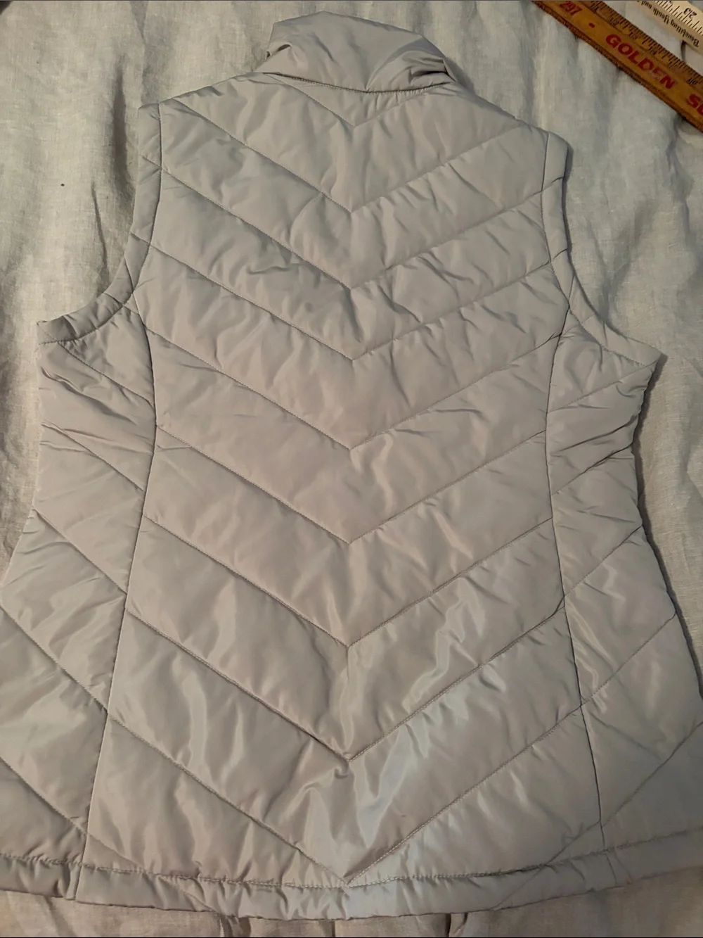 Light Gray and Black Quilted Women's Puffer Vest - 2 Vests - Picture 7 of 13